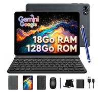 TABWEE Tablette avec Clavier et Stylet, 18 Go+ 128 Go (2To TF) | Ordinateur Tablette 2 en 1, Idéal Pour Études et Travail, Android Tablette 10 Pouces, 6000 mAh, Gemini AI (Garantie de 4 Ans)