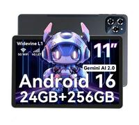 TABWEE W90 Tablette 11 Pouces Android 16, 24 Go de RAM 256 Go de Mémoire(2 To TF),Grand écran Widevide L1, Octa-core T615, 8000 mAh, Wi-Fi 5G, LET 4G, 18 W 24+256 gris