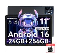 TABWEE W90 Tablette 11 Pouces Android 16, 24 Go de RAM 256 Go de Mémoire(2 To TF),Grand écran Widevide L1, Octa-core T615, 8000 mAh, Wi-Fi 5G, LET 4G, 18 W With 1*AIRBUDS 15 gris