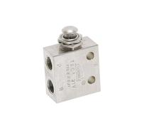TAC2-31P 1/8" Male thread 2 Position 3 Way Metal Push Button Switch Mechanical Valve Pneumatic Exhaust valve w Fittings NWPNLXEA(No Fittings)