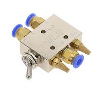 TAC2-41V Soupape d'échappement 2 positions 5 voies 1/8 quot; Levier à bascule autobloquant, vanne mécanique, interrupteur de valve pneumatique avec raccords silencieux, 1 pièces(TAC2-41V-PC8MM)