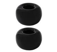 Tacarlha Lot de 2 supports de brosse à dents en céramique de style japonais, deux tons, bases rondes de couleur unie pour comptoir de salle de bain, support de rangement pour brosse à dents, noir