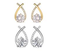 TACBSP Boucles d'oreilles lymphatiques pour femme - Boucles d'oreilles en germanium - Drainage lymphatique - Boucles d'oreilles en zircon pour femme (A)