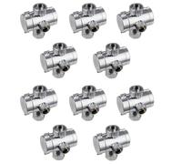 Tacdas 10X ABS Chrome 3 Way Diverter Hose Fitting T Shape Adapter Connector pour Angle Valve Hose Bath Shower Arm Arm Toilet
