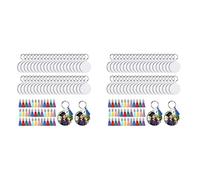 Tacdas 200Pcs MDF Sublimation Blanks Porte-Clés en Vrac, Sublimation Keychain Blanks avec Porte-Clés Double Face pour la Fabrication de Bricolage