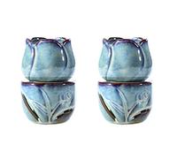 Tacdas 2X Aromathérapie Four Bougie Lampe Décoration Chambre Brûleur D'Encens Tulipe en Céramique Bougie