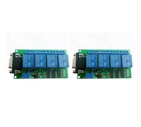 Tacdas 2X Carte Relais RS232 4 Canaux DC 12 V Module Relais D'Interface USB DB9 pour PC Port Série Interrupteur de Commande à Distance pour Garage Automobile
