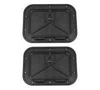 Tacdas 2X Couvercle D'accèS pour Plaque de Pont Marine Tirez sur La Trappe D'Inspection avec Verrou pour Canoë-Kayak de Bateau, 14,96 x 11,02 Pouces / 380 x 280 mm - Noir