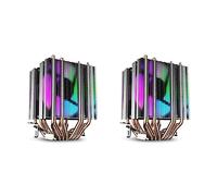 Tacdas 2X Dissipateur Thermique de Tour de Refroidissement de Caloduc 6 de Refroidisseur d'air de CPU avec des Ventilateurs Menés par Arc-en-Ciel de 90mm pour 775/1150/1155/1156