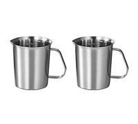 Tacdas 2X Tasse à Mesurer en Acier Inoxydable Tasse à Mélanger Outils de Résine Cruche de Cuisine Graduée de Précision Verseur Bec Cuisson Cuisson 500 ML