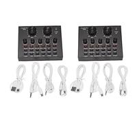 Tacdas 2X V8 Carte Son Ensemble Audio Interface Microphone Externe Direct Carte Son Fonction Bluetooth Fonction pour Ordinateur Pc Téléphone Mobile Chanter Enregistrement