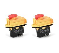 Tacdas 2X YH02-A Interrupteur Électromagnétique 250 V 16 A 4 Broches Bouton Poussoir de Démarrage pour Équipement de Machine-Outil Étanche