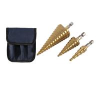 Tacdas 3Pc Hss Étape Cône Trépan Set Fraise Métrique Métrique 4-12/20 / 32Mm 1/4 Pouce Titane Enduit Hexagones dans Métal