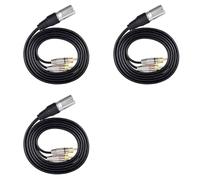 Tacdas 3X 1 XLR Mâle à 2 Mâle Prise Câble Audio Stéréo Connecteur Y Cordon Séparateur pour Amplificateur de Console de Mixage Microphone (1.5M)