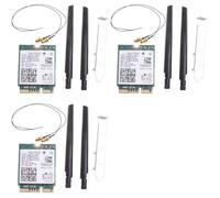 Tacdas 3X 9560NGW Kit de Bureau sans Fil Double Bande 2,4 G/5 GHz 802.11AC M.2 CNVI Carte WiFi Antenne Ensemble Compatible BT 5.0