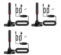 Tacdas 3X Antenne TV Intérieure HD, Antenne TV Numérique Intérieure 120 Miles avec Prise en Charge de L'Amplificateur de Signal 4K/1080P/UHF/VHF/TNT HDTV