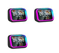 Tacdas 3X Horloge Bluetooth Intelligente Grand Écran avec Affichage de la Température, Contrôle de la Température, Haut-Parleur de Table FM, Décoration de Bureau, Noir