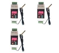 Tacdas 3X Thermostat sur Rail Din avec -40-110 ℃ Sortie Pratique à 2 Voies Du Contrôleur D'Alarme de Température, Sortie 7A/250VAC