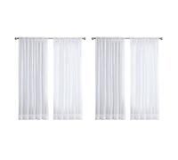 Tacdas 4 Pcs Super Doux Grande Main Sentiment Blanc Tulle Rideaux pour Salon DéCoration Moderne Voile en Mousseline de Soie Solide Voile Transparent