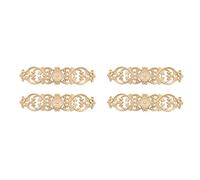 Tacdas 4 Pièces 30cmx7cm Stickers Sculpture sur Bois Coin Sculpté Fleur Décoration de Armoire Porte Lit Patch Décoratif Onlay Bois Applique