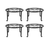 Tacdas 4 PièCes de Support de Plante Support de Plante en MéTal Antirouille IntéRieur et ExtéRieur, Support de Pot de Fleur Classique-Noir