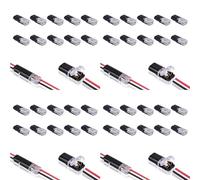 Tacdas 40PCS Connecteur Enfichable à Double Fil avec Boucle de Verrouillage, Connecteurs Enfichables 2 Broches 2 Voies Borne de Fil Compacte Universelle
