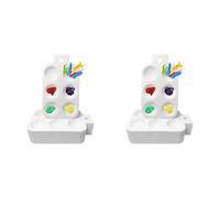 Tacdas 48 Bacs à Peinture, Bac à Peinture en Plastique Blanc avec Trous de Suspension, 6 Palettes D'Aquarelle Rectangulaires pour Bricolage