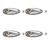 Tacdas 4Pcs Bateau Guitare de Plaque de Prise D'Entree de 1/4 Pouce 6.35mm Chrome Argent pour Pieces de Guitare de Style