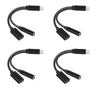 Tacdas 4X Adaptateur Audio de Charge de Type C à 3,5 mm 2 en 1 RéPartiteur USB C Câble Audio AUX pour SéParateur de Smartphone
