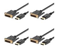 Tacdas 4X Cable Displayport (DP) vers DVI, Plaque Or, 6 Pieds