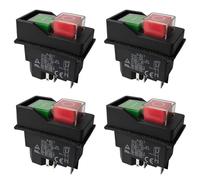 Tacdas 4X Commutateurs Électromagnétiques Commutateurs à Bouton-Poussoir pour Outils de Jardin KJD17 220V 5 Broches -Bornes