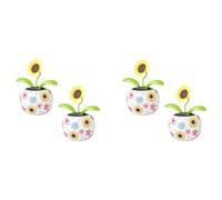 Tacdas 4X Tournesol Solaire Dansant Fleur Solaires à Énergie Solaire Balançant Animé Danseur Jouet Bureau Bureau Voiture Décoration pour Voiture