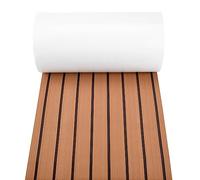 Tacdas 6MM Auto-AdhéSif EVA Mousse Feuille de Teck Marine Bateau Yacht SynthéTique Platelage Mousse Tapis de Sol RevêTement de Sol Marron 240X45Cm