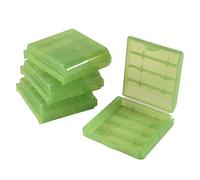 Tacdas AA/AAA Cas Dur de Stockage de la Batterie-Vert (Quatre Pieces par Un Paquet)