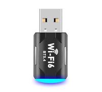 Tacdas Adaptateur Réseau WiFi USB 6 2.4G/5GHz Dual Band Bluetooth 5.4 2 en 1 Dongle Récepteur WLAN sans Pilote