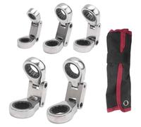 Tacdas Clé à Rochet Stubby 5PCS Double Box End Flex-Head Double-Headed de Clés à Rochet Métrique 8 10 12 13 14 15 16 17 18 19mm