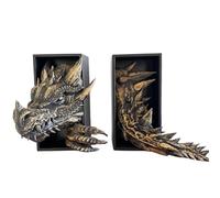 Tacdas Décor de Maison 2 Pièces Décoration de Bibliothèque Support de Livre en Forme de Dragon, Ornement de Style Fantastique