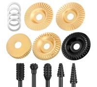 Tacdas Disque de Façonnage de Meule (14 Pièces) pour Meuleuse D'Angle, Ensemble de Disques de Sculpture sur Bois, Outil de Broyeur de Souches pour la Coupe Du Bois.