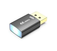 Tacdas Emulateur D'Affichage Virtuel Displayport 4K DP Dummy Plug Moniteur sans Tête Ghost Display Émulateur EDID Noir