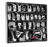 Tacdas Ensemble de 32 Pieds Presseurs pour Machine à Coudre, Pieds de Couture à Clipser Adaptés à Singer, Euro-Pro