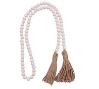 Tacdas Guirlande de Perles en Bois avec Glands, Perles de Ferme Rustique Pays DéCor PrièRe Boho Perles Tenture Murale DéCoration Bois Couleur