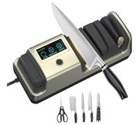 Tacdas Hachoir à Viande 100% Diamant Abrasif. Aiguiseur de Couteaux Électrique 5 en 1. Écran LCD. 3 Vitesses de Rotation Réglables. Prise UE. EU Plug