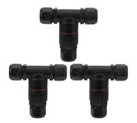 Tacdas Industrial 3 Voies T Forme IP68 Connecteur de Câble Électrique Étanche 3PCS Connexion Moyenne de Fil Extérieur