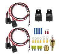 Tacdas Kit de Relais de Ventilateur Électrique Double 40 AMP Kit de Commutateur de Thermostat de Relais Automobile pour Interrupteur de Capteur de Température 185 On 175 Off