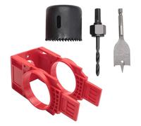 Tacdas Kit D'Installation de Serrure de Porte, Kit de Perçage de Trou de Porte pour Pênes Dormants et Serrures avec Gabarit de Guidage, Scie Cloche de Serrure de Porte et Facile à Utiliser