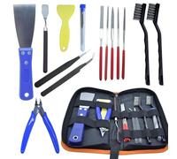 Tacdas Kit D'Outils pour Imprimante 3D, 24 Pièces, Kit D'Outils de Nettoyage et de Retrait de Buse D'Imprimante 3D, Brosse Métallique, Coupe-Fil, Couteau Grattoir