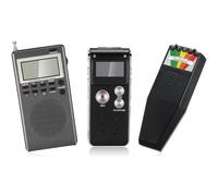 Tacdas Outils de Recherche Paranormale Comprenant 3 Équipements : 1 Enregistreur Vocal et 1 Détecteur de Champ Magnétique Électromagnétique à LED.