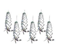 Tacdas Paquet de 6 RéFlecteurs en Spirale RéPulsifs Contre Les Oiseaux Spinner en Argenté, Dispositif de Dissuasion RéFléChissant pour Les Oiseaux Suspendu DéCoratif de Jardin