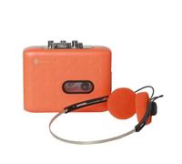 Tacdas Recordier de Cassette Portable Player Cassette Recorder Player USB C Cassette Rape to MP3 Converter Cassette Tape Player avec Casque Orange