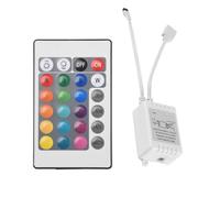 Tacdas TéLéCommande 24 Touches + ContrôLeur LED DC12V BoîTier de Commande RVB ContrôLeur de Bande Lumineuse IR pour Bande Lumineuse 5050 2835 RVB